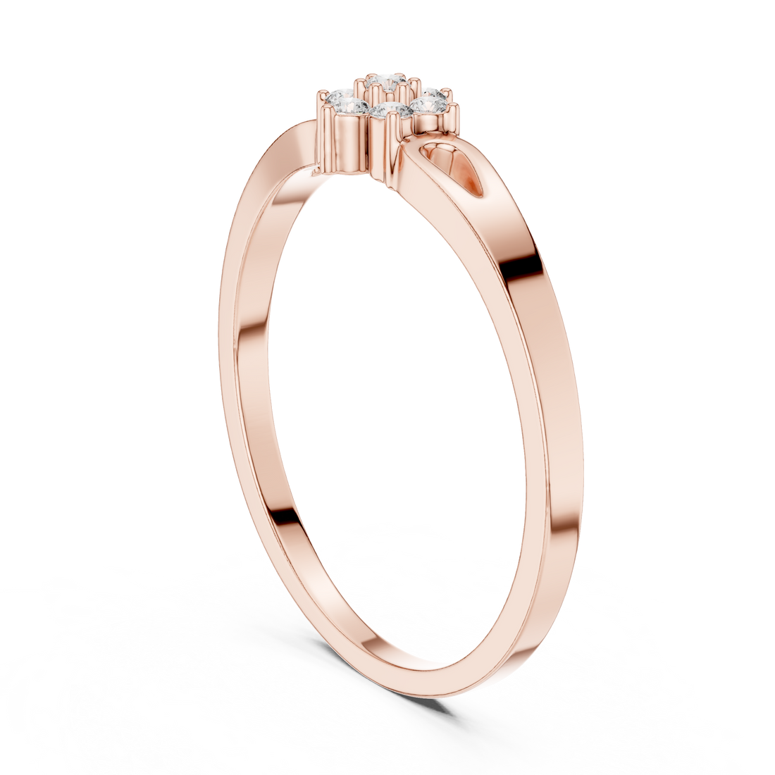 1 (180) - Fashion Round Ring - White Gold