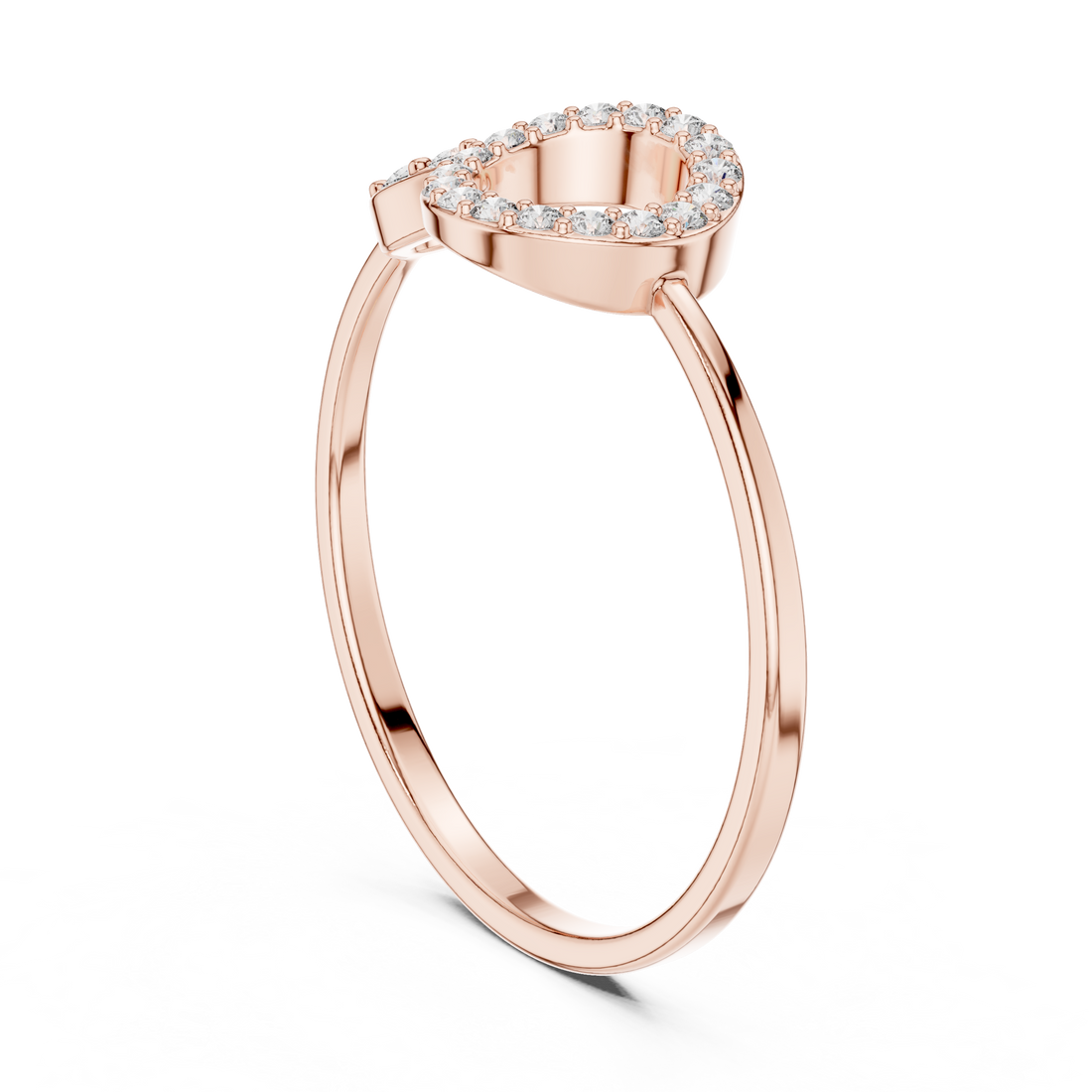 1 (226) - Fashion Round Ring - White Gold