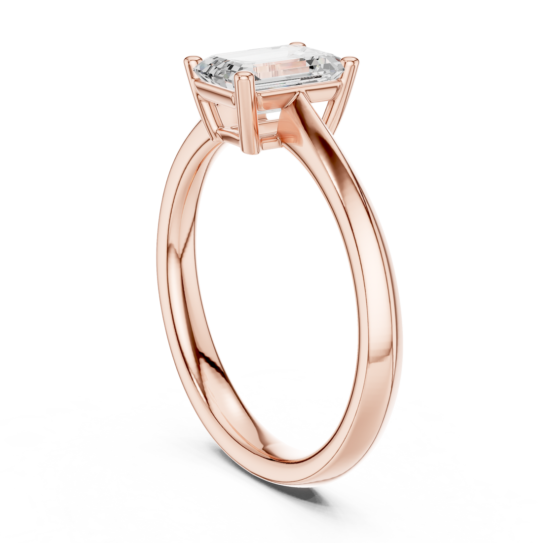 DDLR-537 - Solitaire Emerald Ring - White Gold