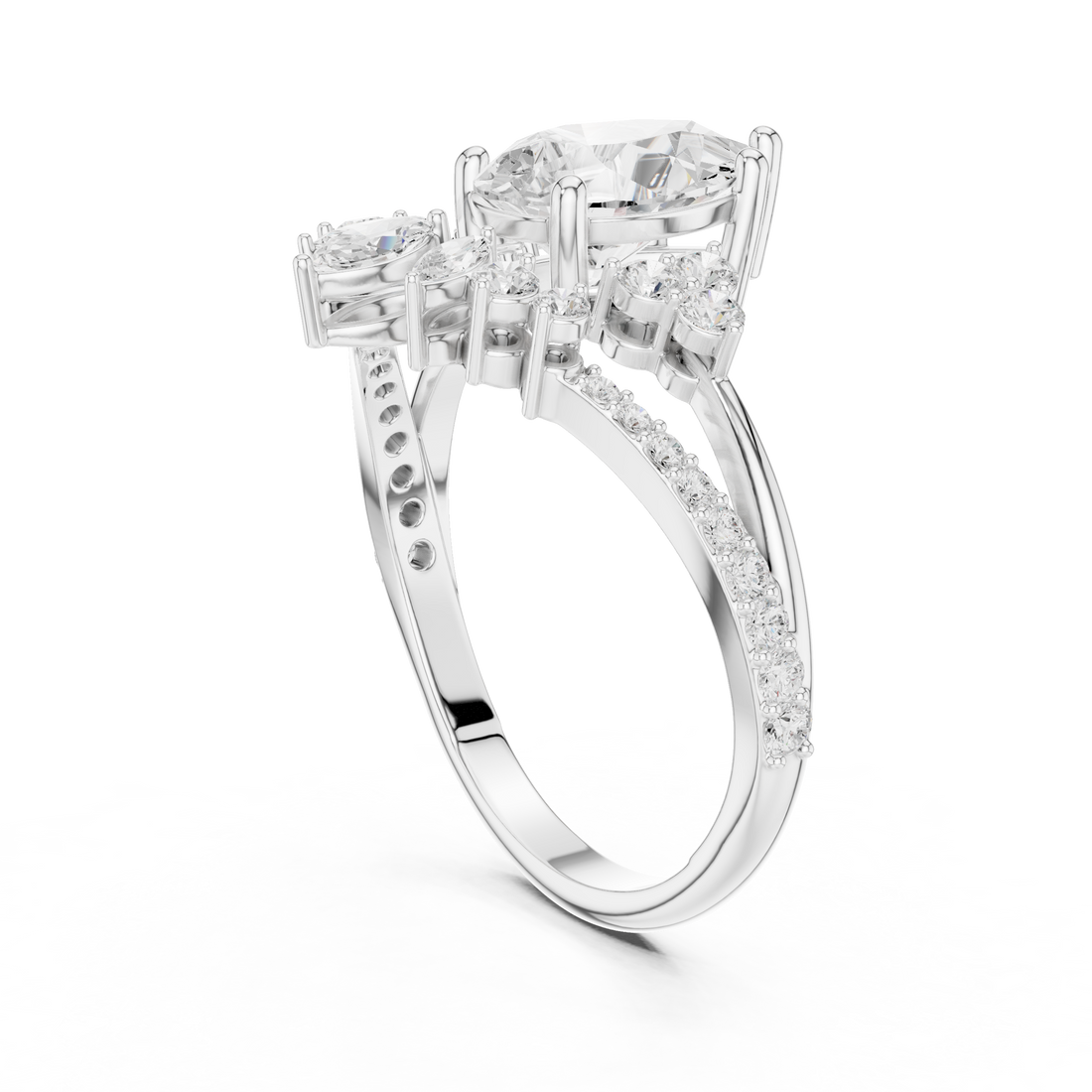Fashion Ring - Pear | SBWR(55) - White Gold
