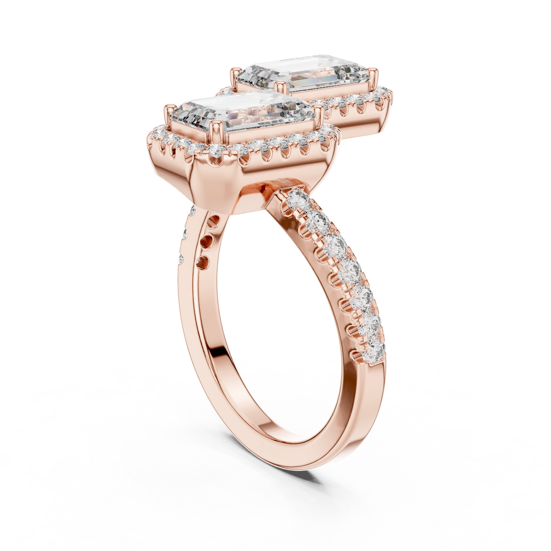 9#10008L_15 - Bypass Emerald Ring - White Gold