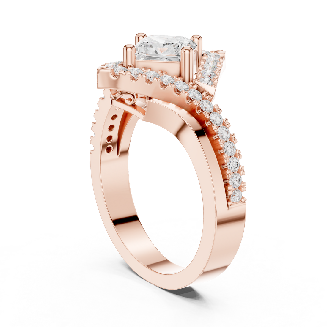DDLR-321 - Halo Princess Ring - White Gold