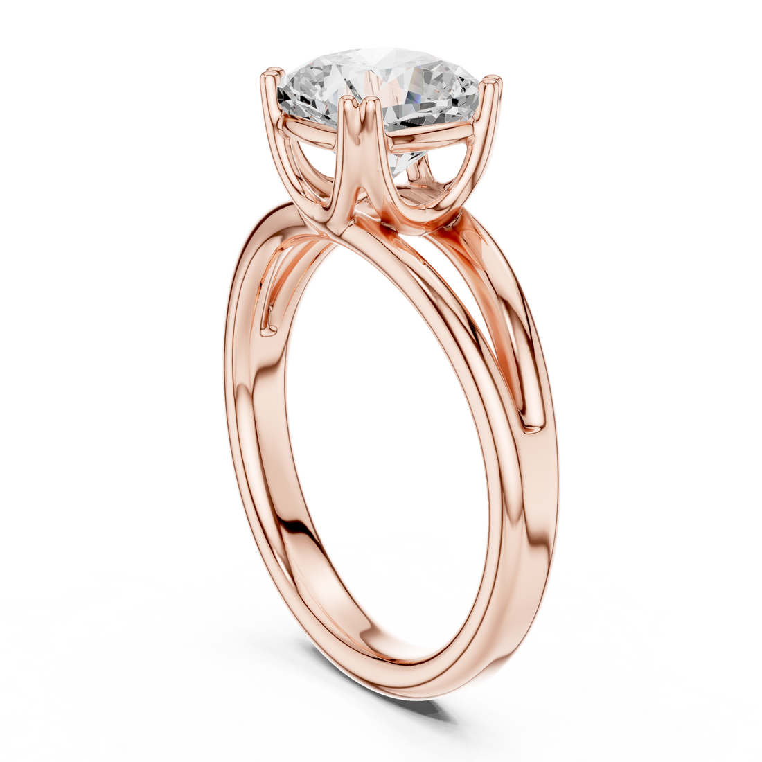 DDLR-094-CU - Solitaire Cushion Ring - White Gold