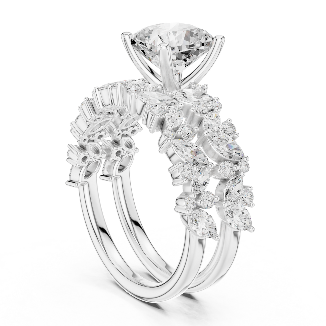 DDLR-941 - Fashion Cushion Ring - White Gold