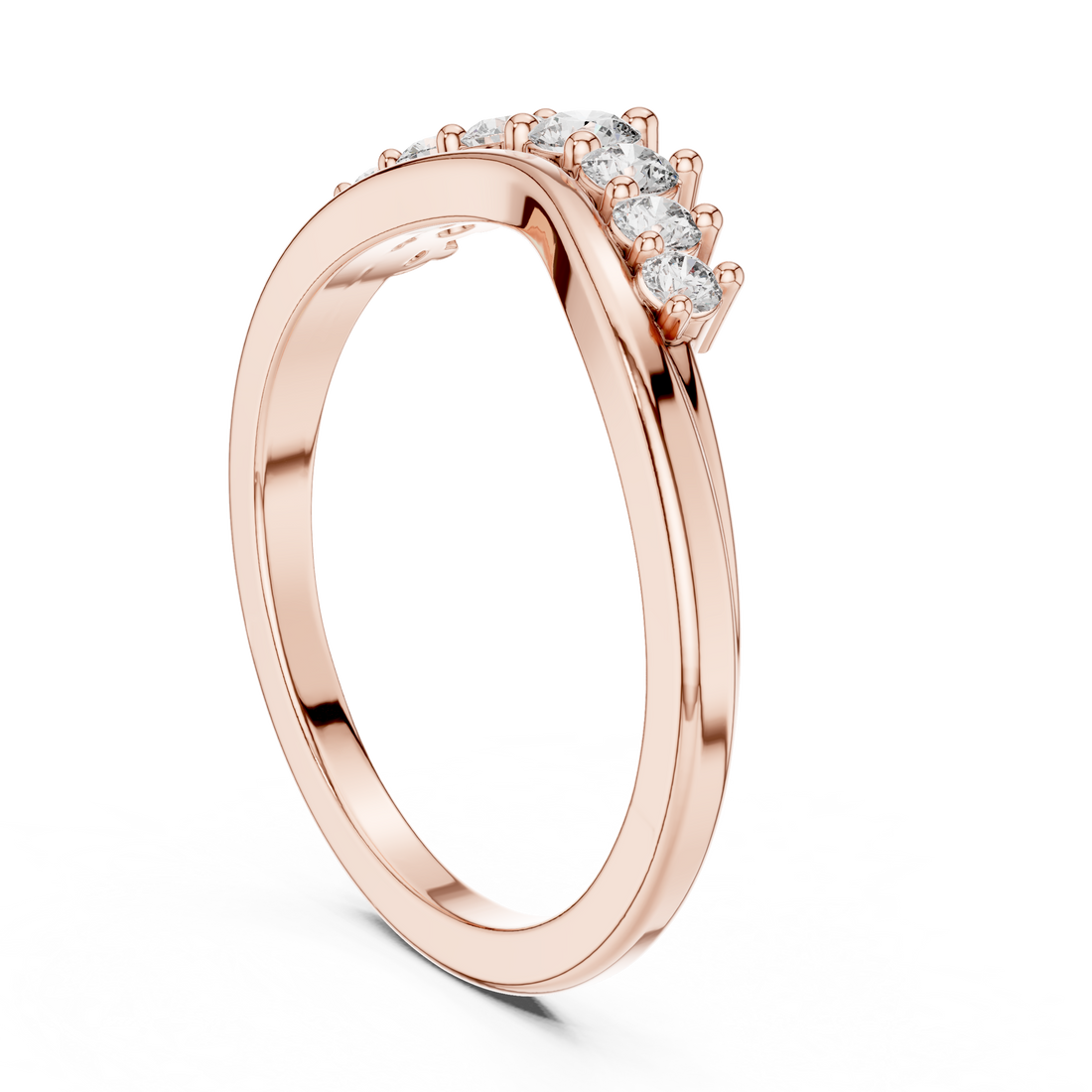 9#10057L - Fashion Round Ring - White Gold