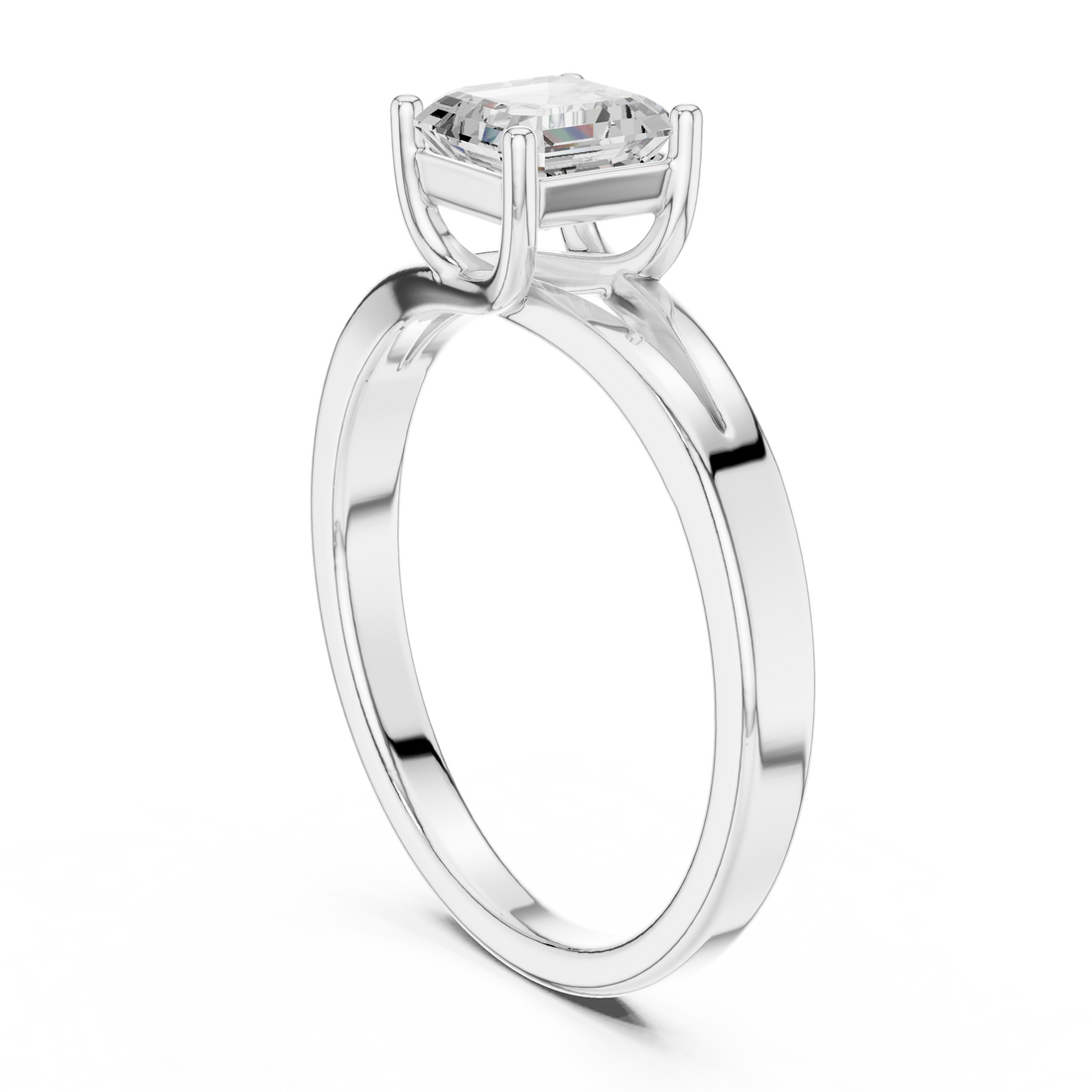 DDLR-521 - Solitaire Emerald Ring - White Gold