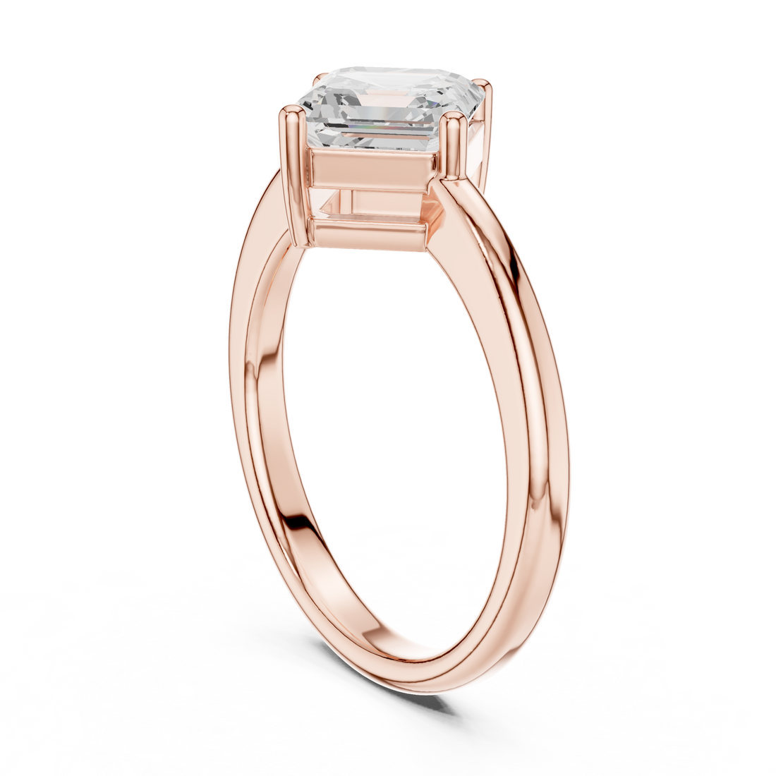 DDLR-482 - Solitaire Asscher Ring - White Gold