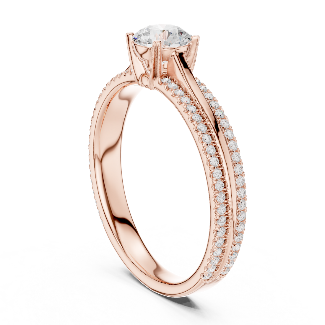 LR-0310 - Solitaire Round Ring - White Gold