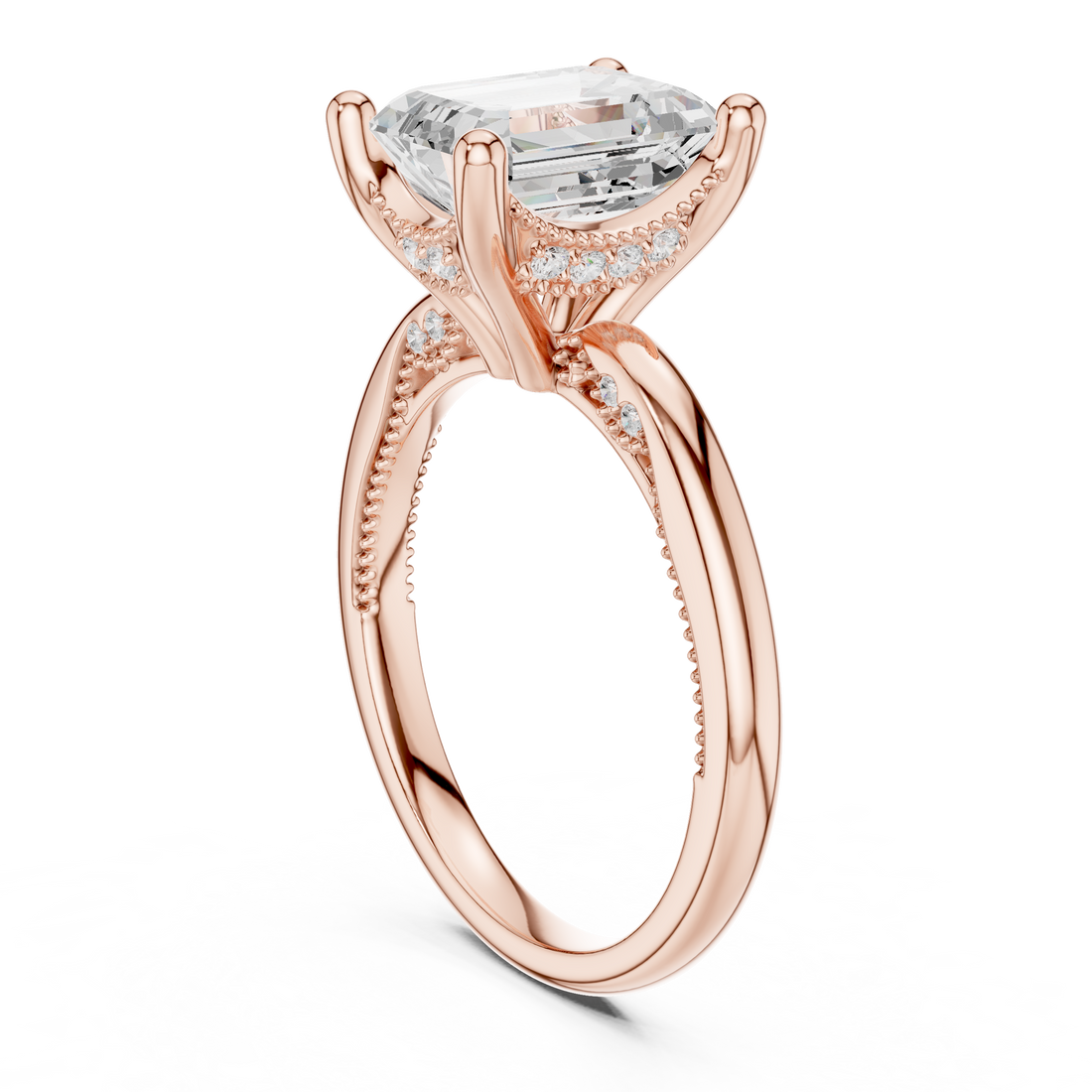 DDLR-175 - EM - Solitaire Emerald Ring - White Gold