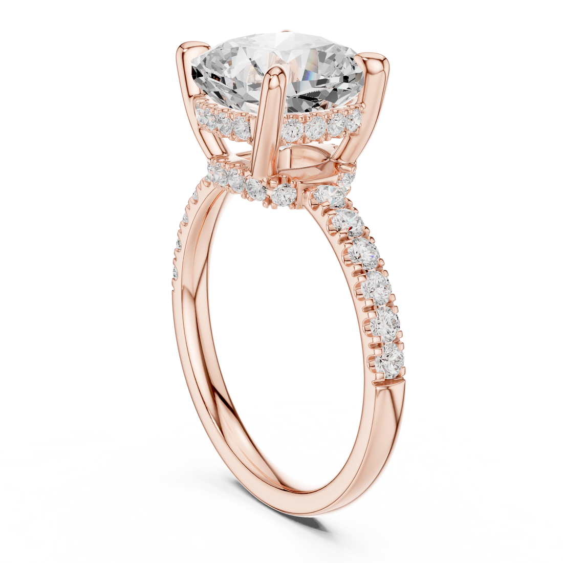 DDLR-259-CU - Solitaire Cushion Ring - White Gold