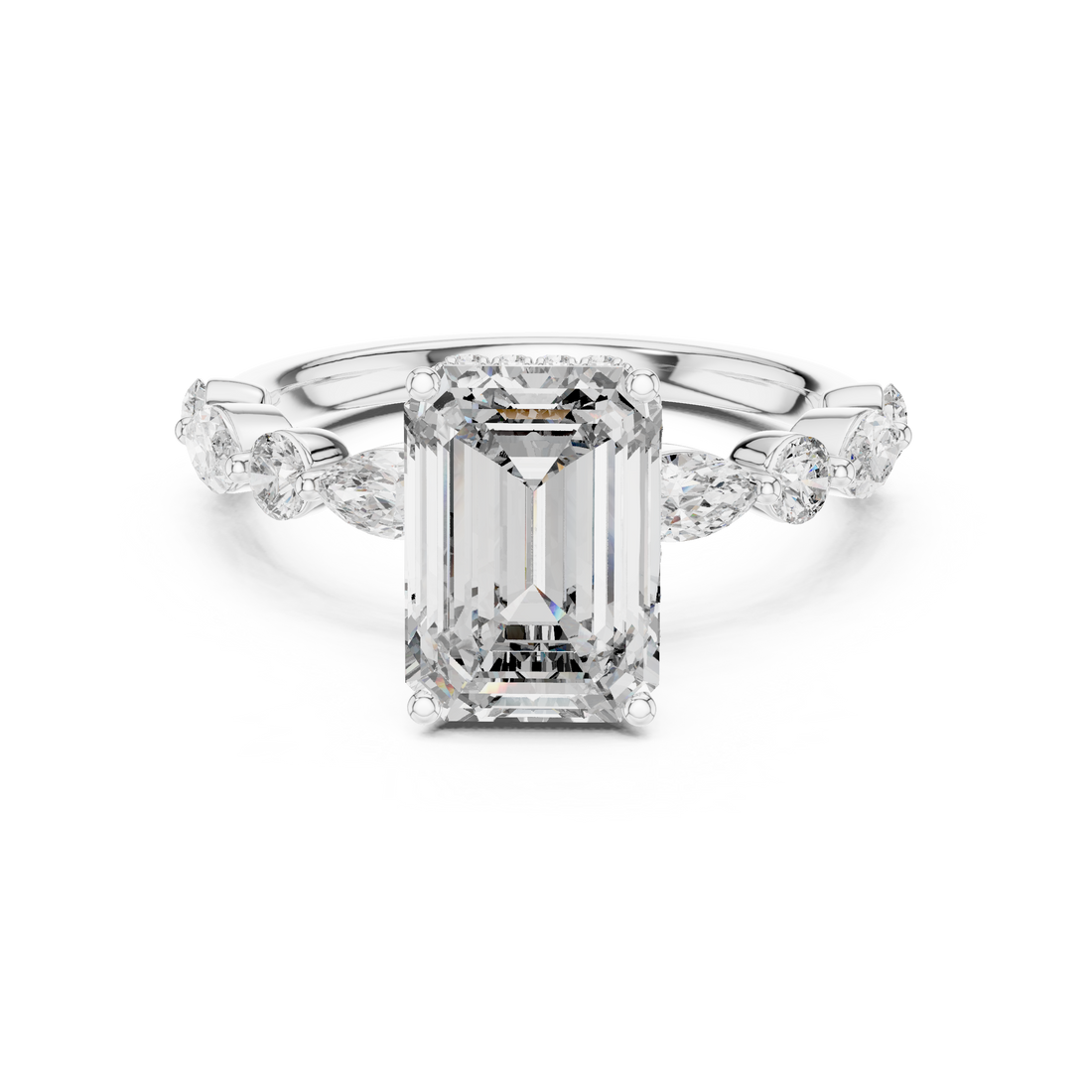 Solitaire Ring - Emerald | 9#10014L_04 - Rose Gold