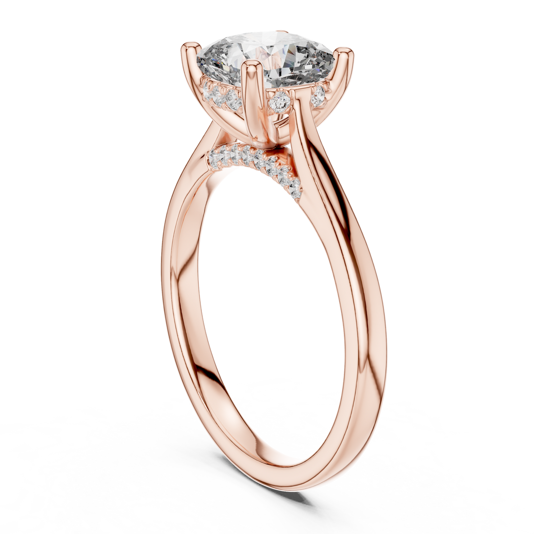 DDLR-163 - Solitaire Cushion Ring - White Gold