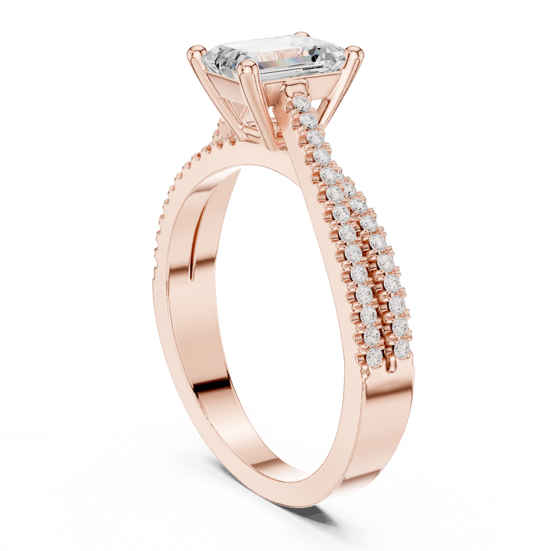 DDLR-403 - Solitaire Emerald Ring - White Gold