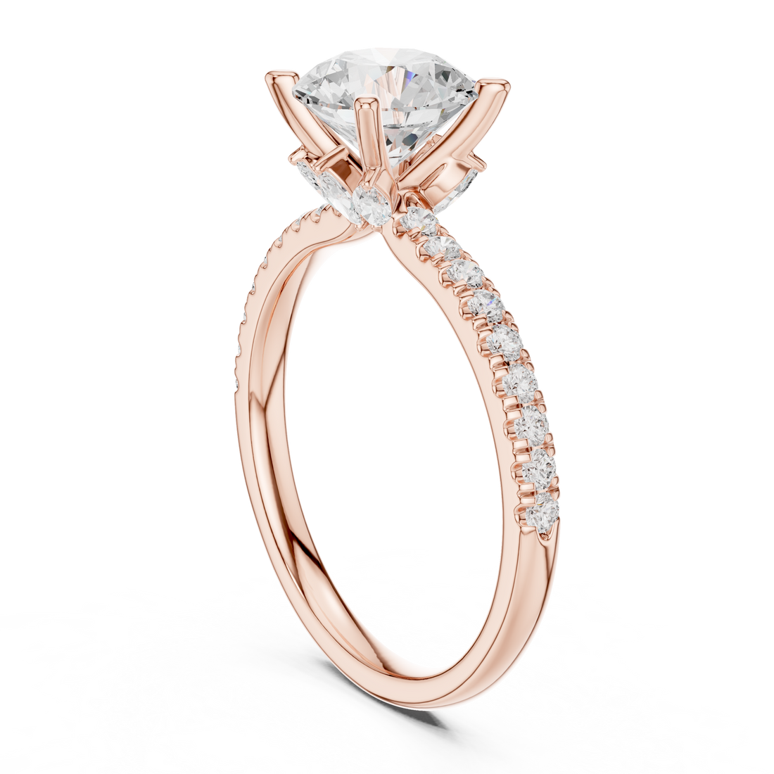 DDLR-256-RD - Solitaire Round Ring - White Gold