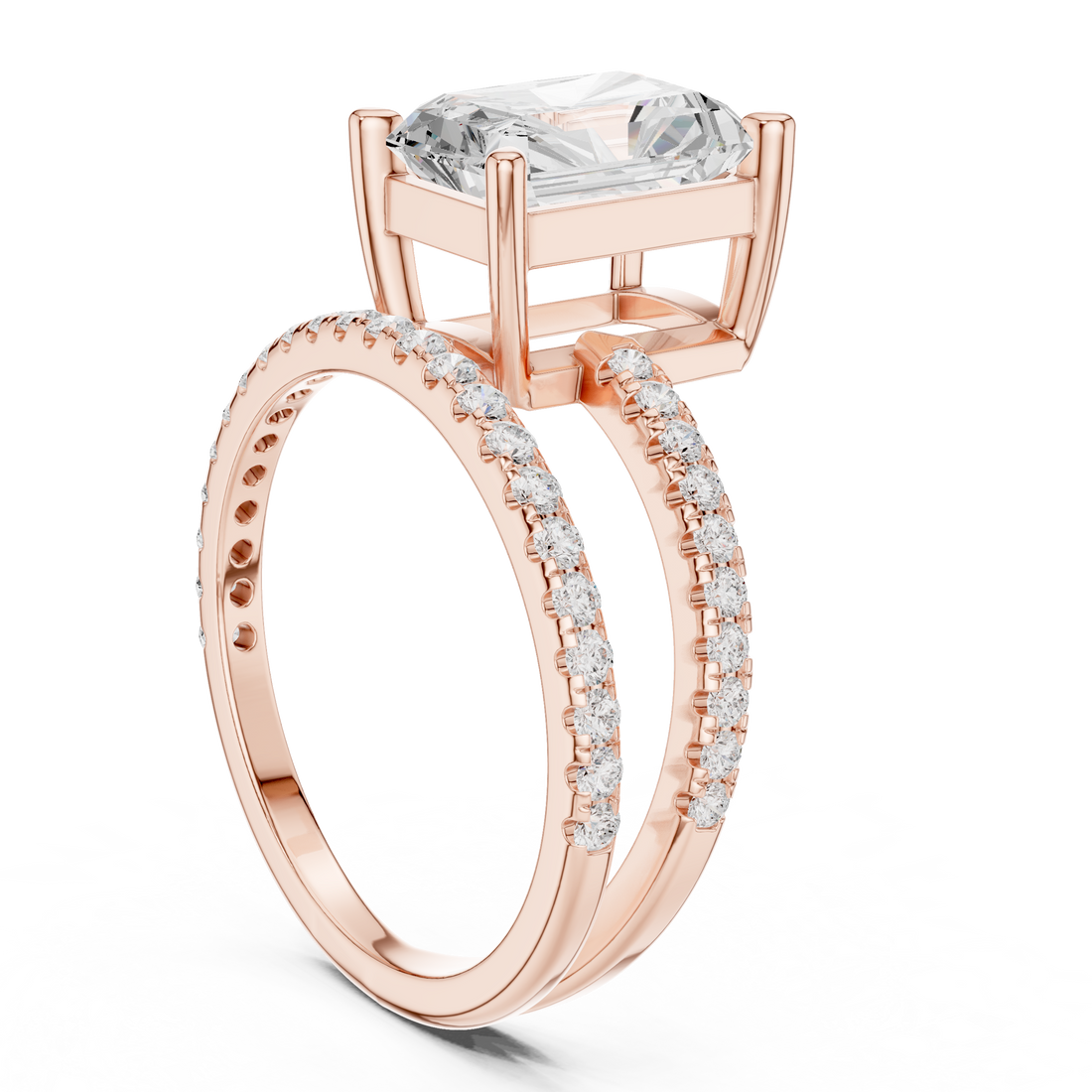 39 RA - Solitaire Radiant Ring - White Gold