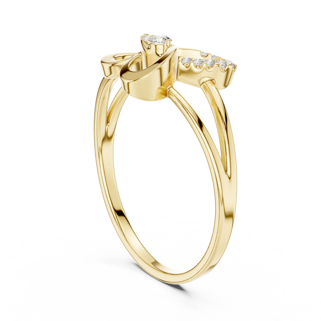 1 (239) - Fashion Round Ring - White Gold