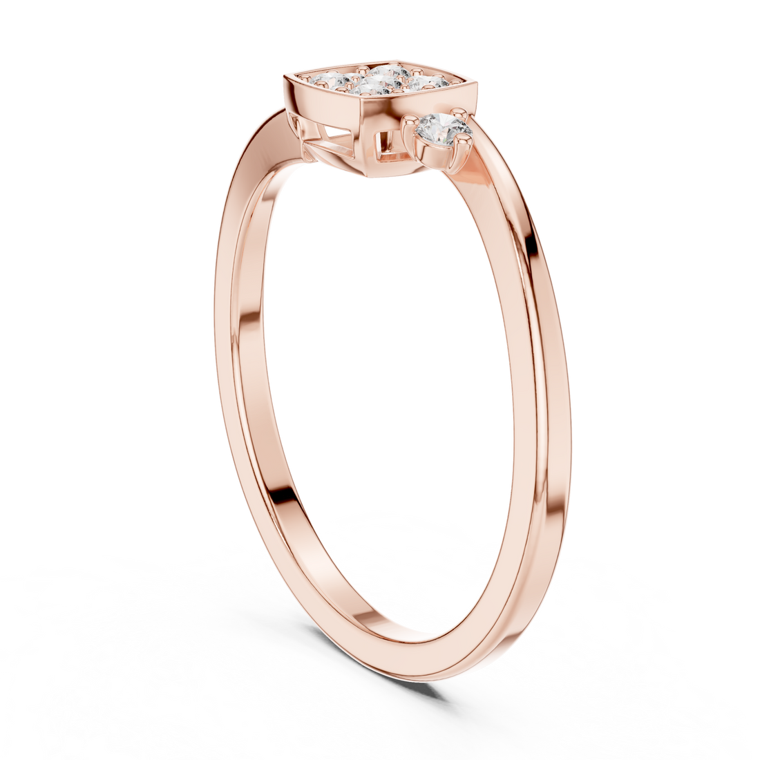 9#10061L - Fashion Round Ring - White Gold