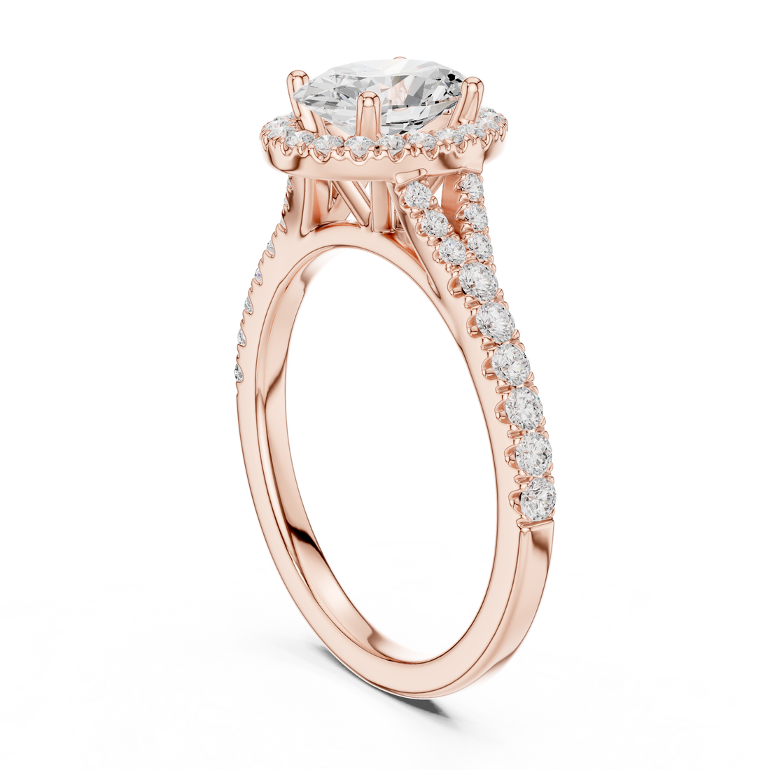 DDLR-043-OV - Halo Oval Ring - White Gold
