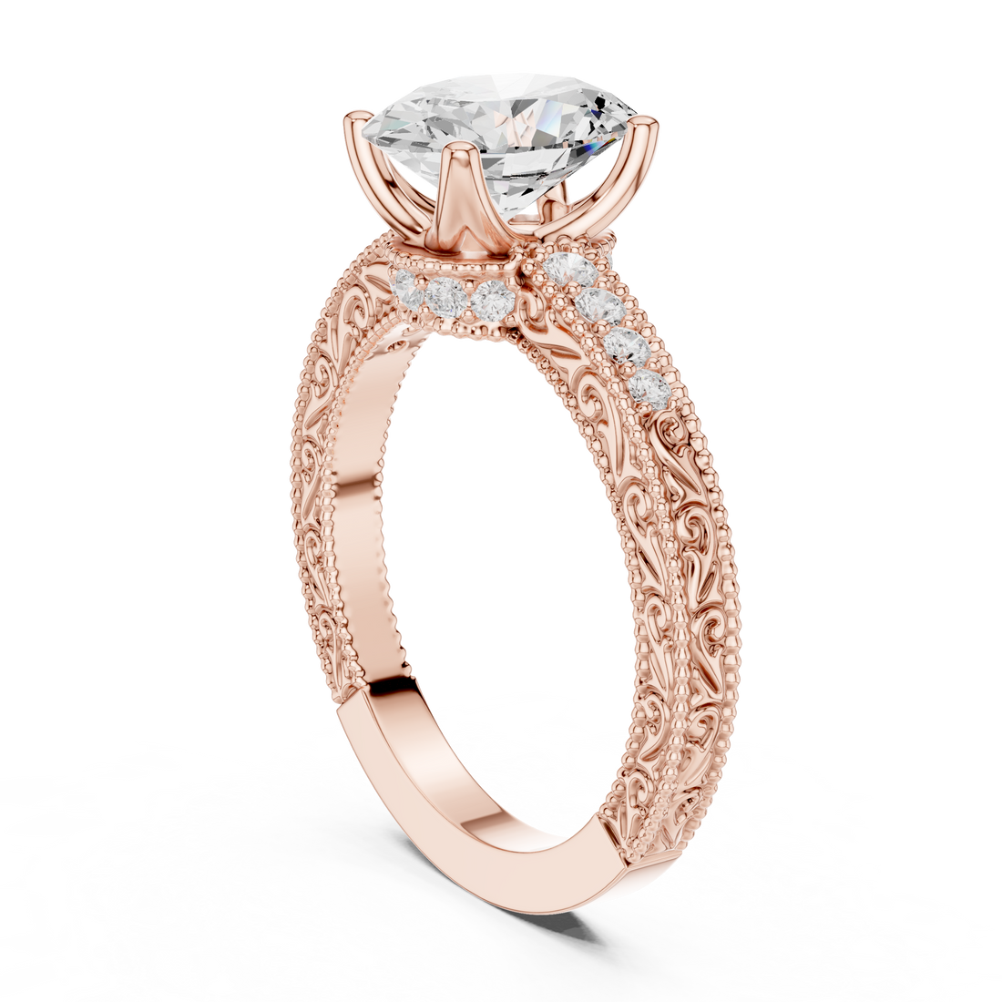 DDLR-893 - Vintage Oval Ring - White Gold