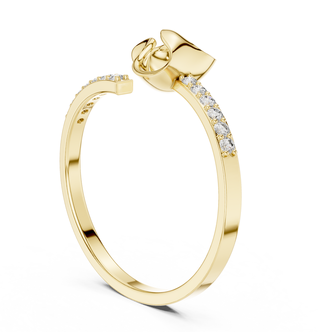 1 (251) - Fashion Round Ring - White Gold