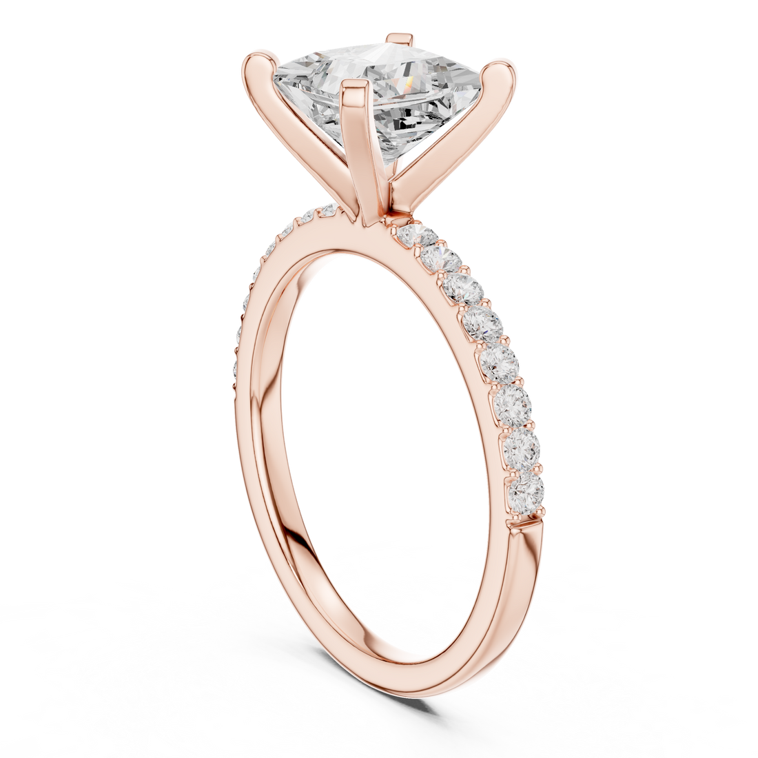 DDLR-040-R00697-PR - Solitaire Princess Ring - White Gold