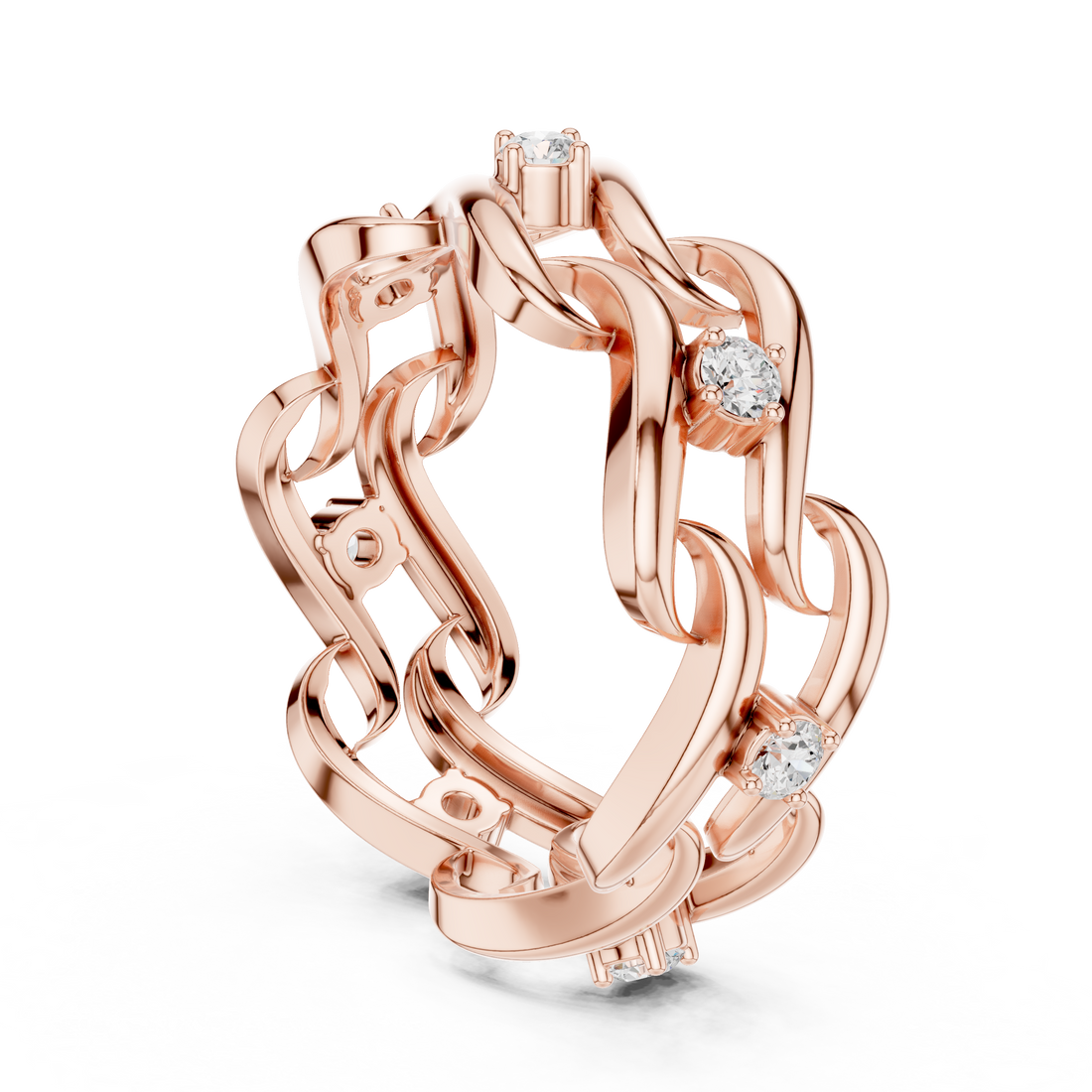 R7 - Fashion Round Ring - White Gold