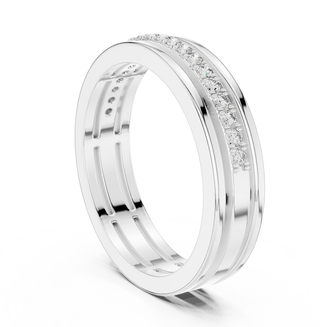 ALR-1 - Eternity Round Ring - White Gold