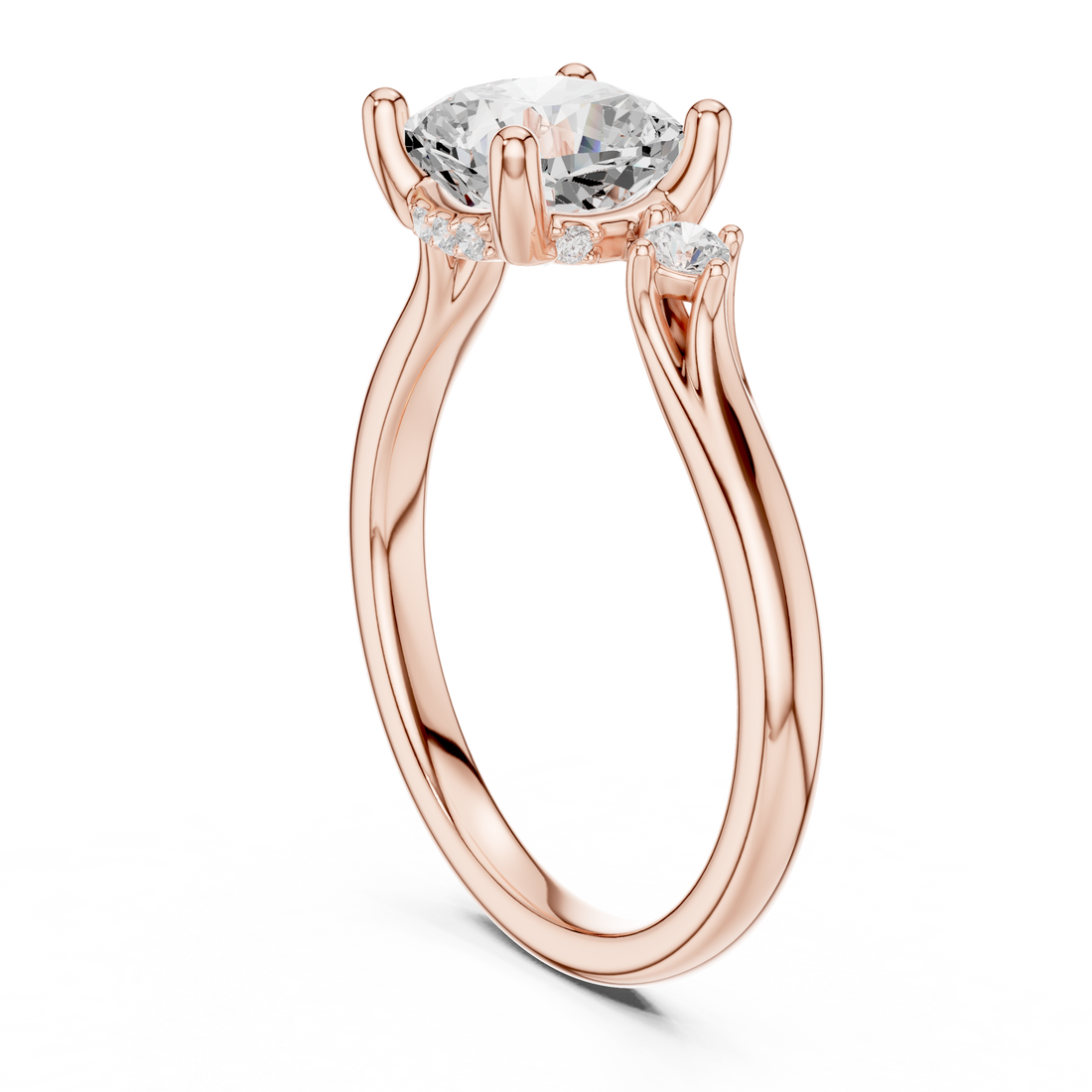 DDLR-164-CU - Three Stone Cushion Ring - White Gold