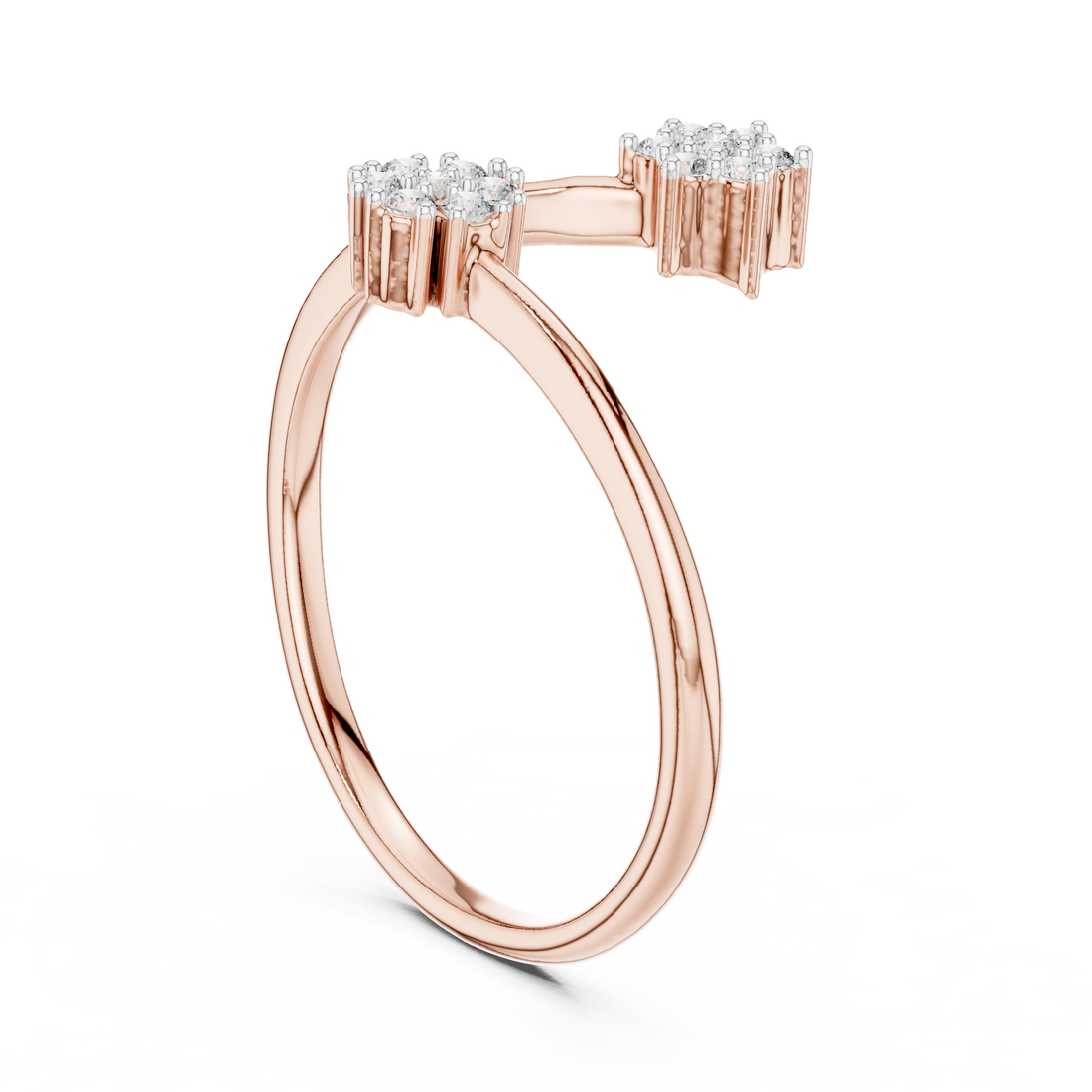 12#10051@L - Fashion Round Ring - White Gold