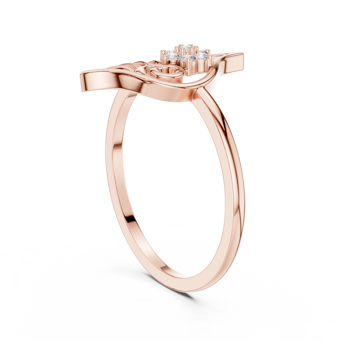 DR-6229 - Fashion Round Ring - White Gold