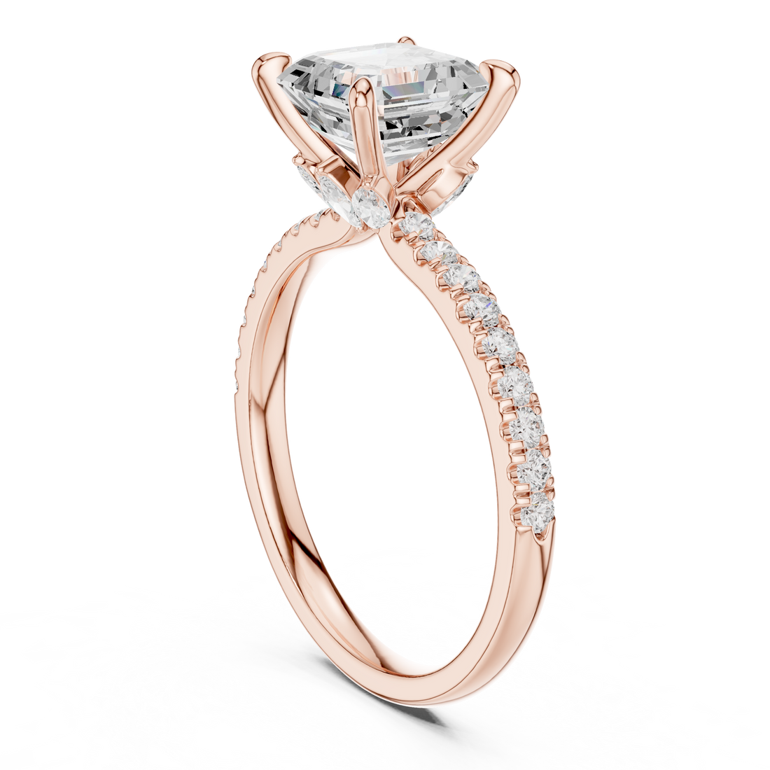 DDLR-1009 - Solitaire Emerald Ring - White Gold