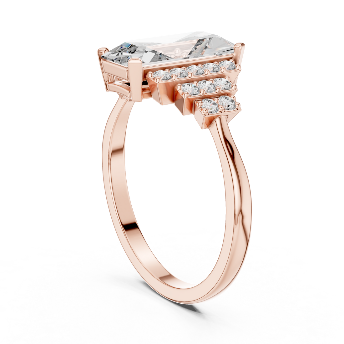 00001L (40) - Fashion Emerald Ring - White Gold