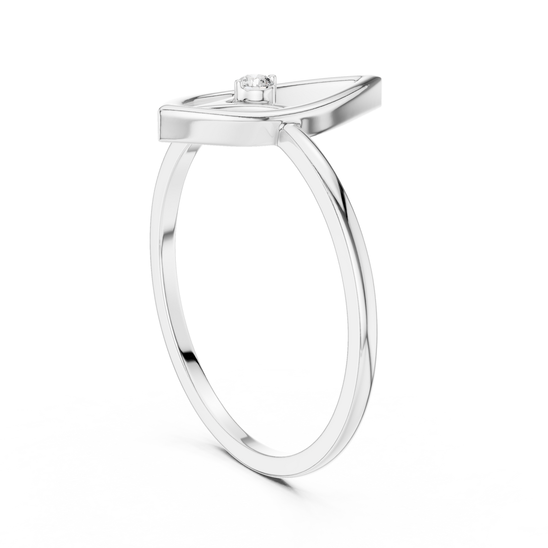 DR-6190 - Fashion Round Ring - White Gold