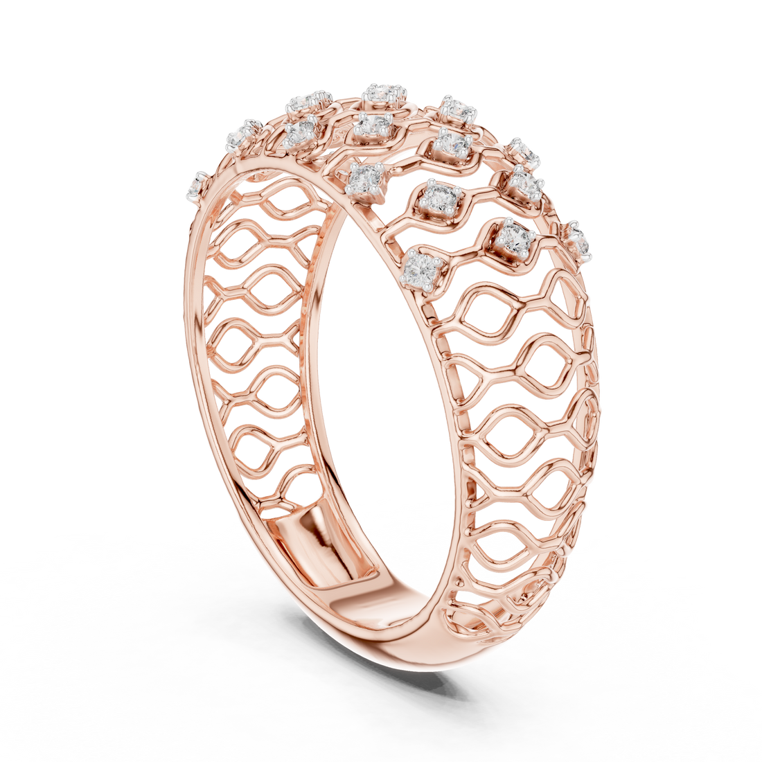12#10068@L - Fashion Unknown Ring - White Gold