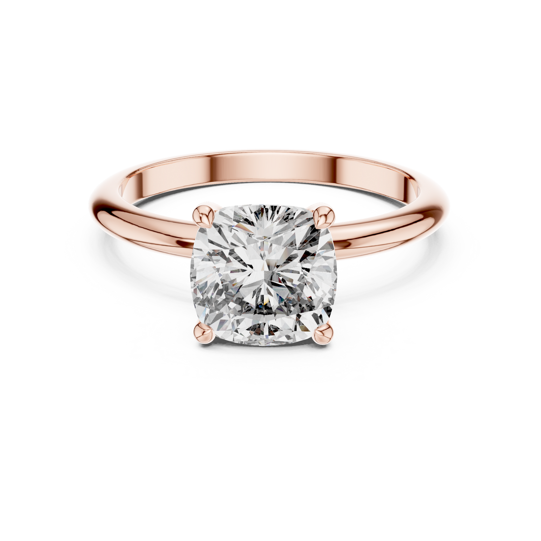 Solitaire Ring - Cushion | 9#10027L_20 - Rose Gold