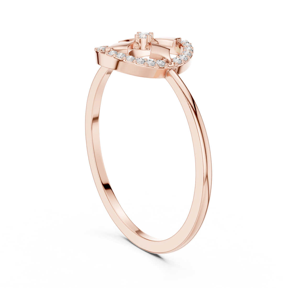 DR-6154 - Fashion Round Ring - White Gold