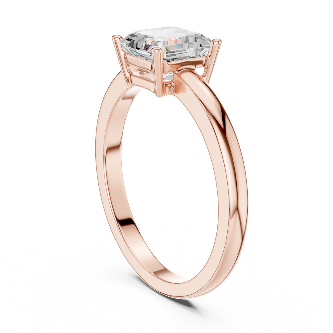 DDLR-1108 - Solitaire Asscher Ring - White Gold