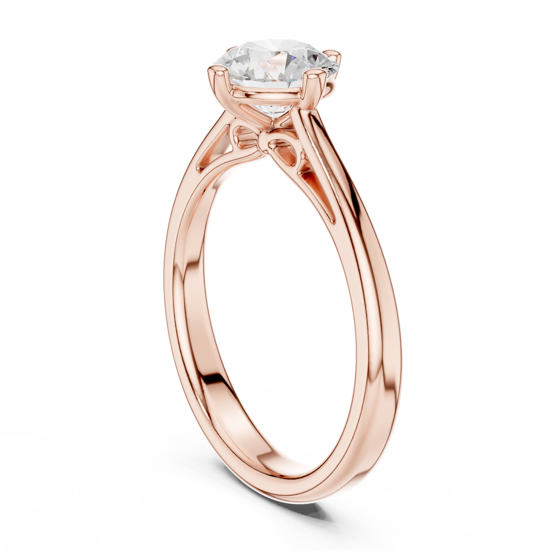 DDLR-555 - Solitaire Round Ring - White Gold