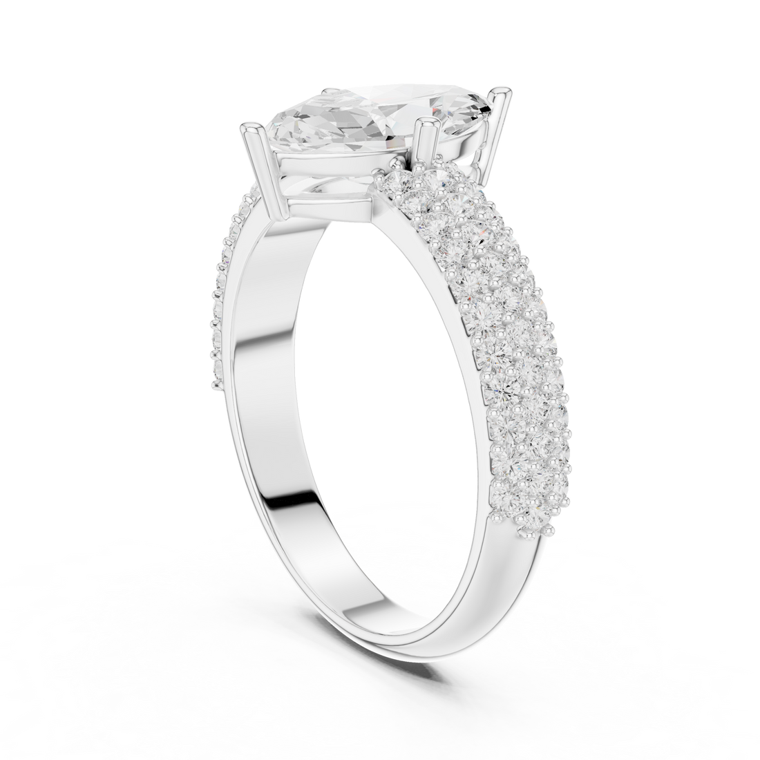 DDLR-1103 - Solitaire Marquise Ring - White Gold