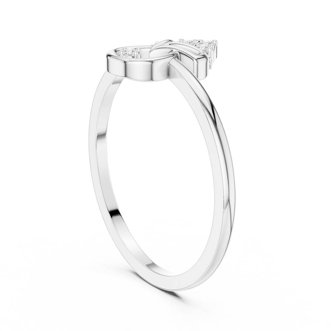 DR-6214 - Fashion Round Ring - White Gold