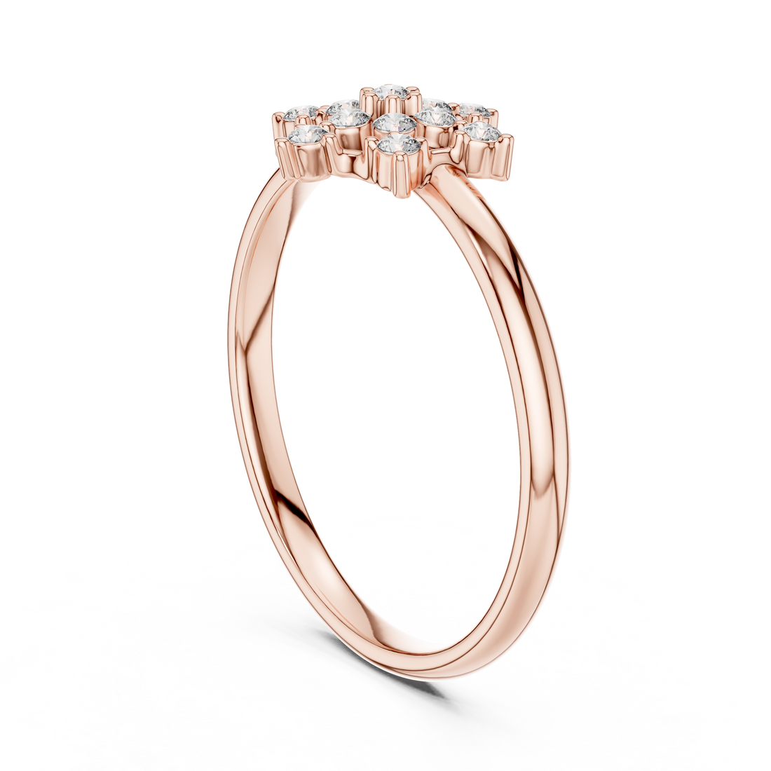 1 (430) - Fashion Round Ring - White Gold