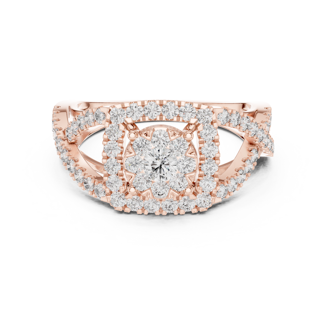 Halo Ring - Round | 19#120030L - Rose Gold