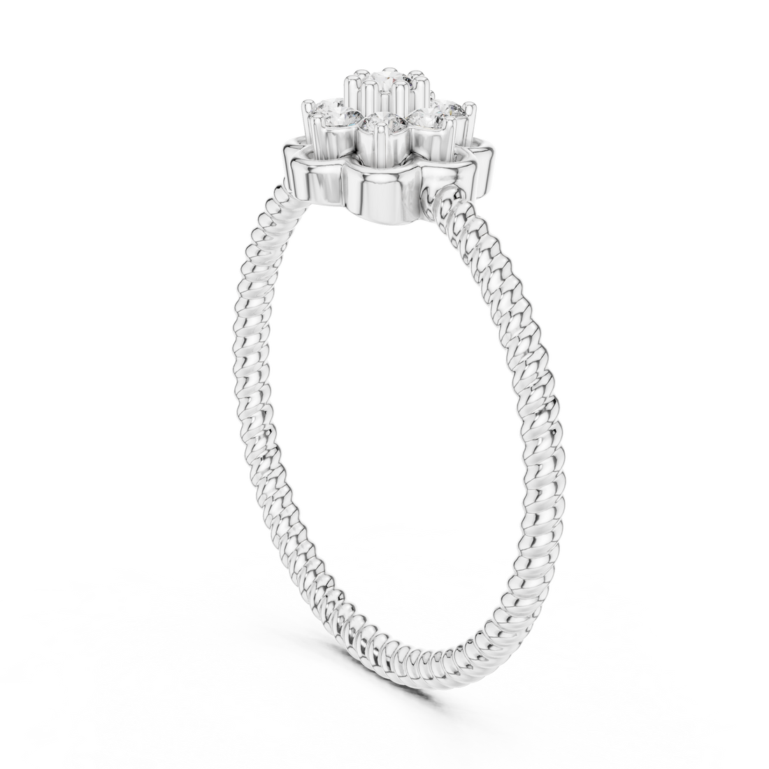 LR-01 (97) - Fashion Round Ring - White Gold