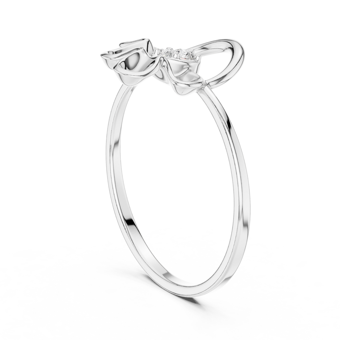1 (217) - Fashion Round Ring - White Gold