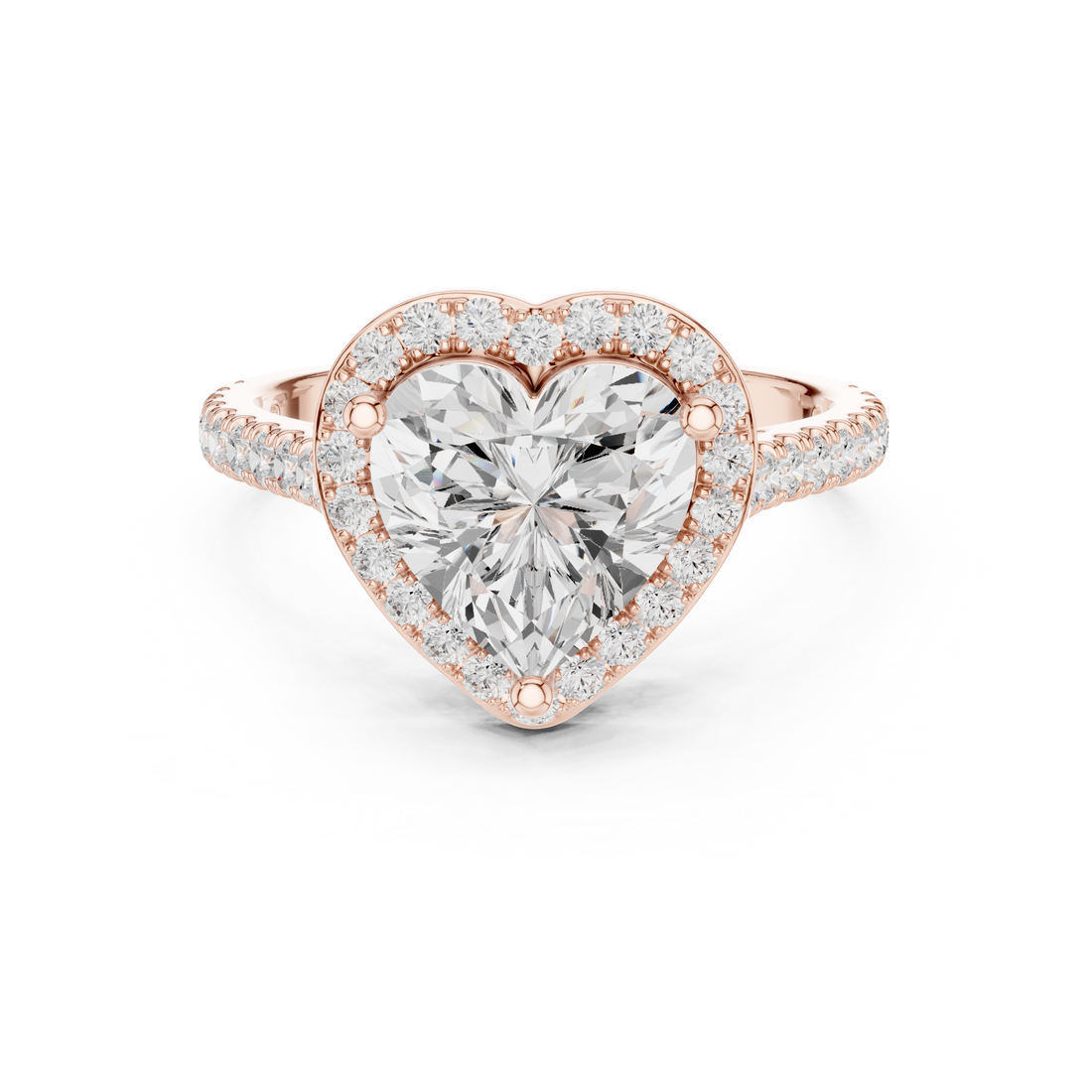 Halo Ring - Heart | DDLR-432 - Rose Gold