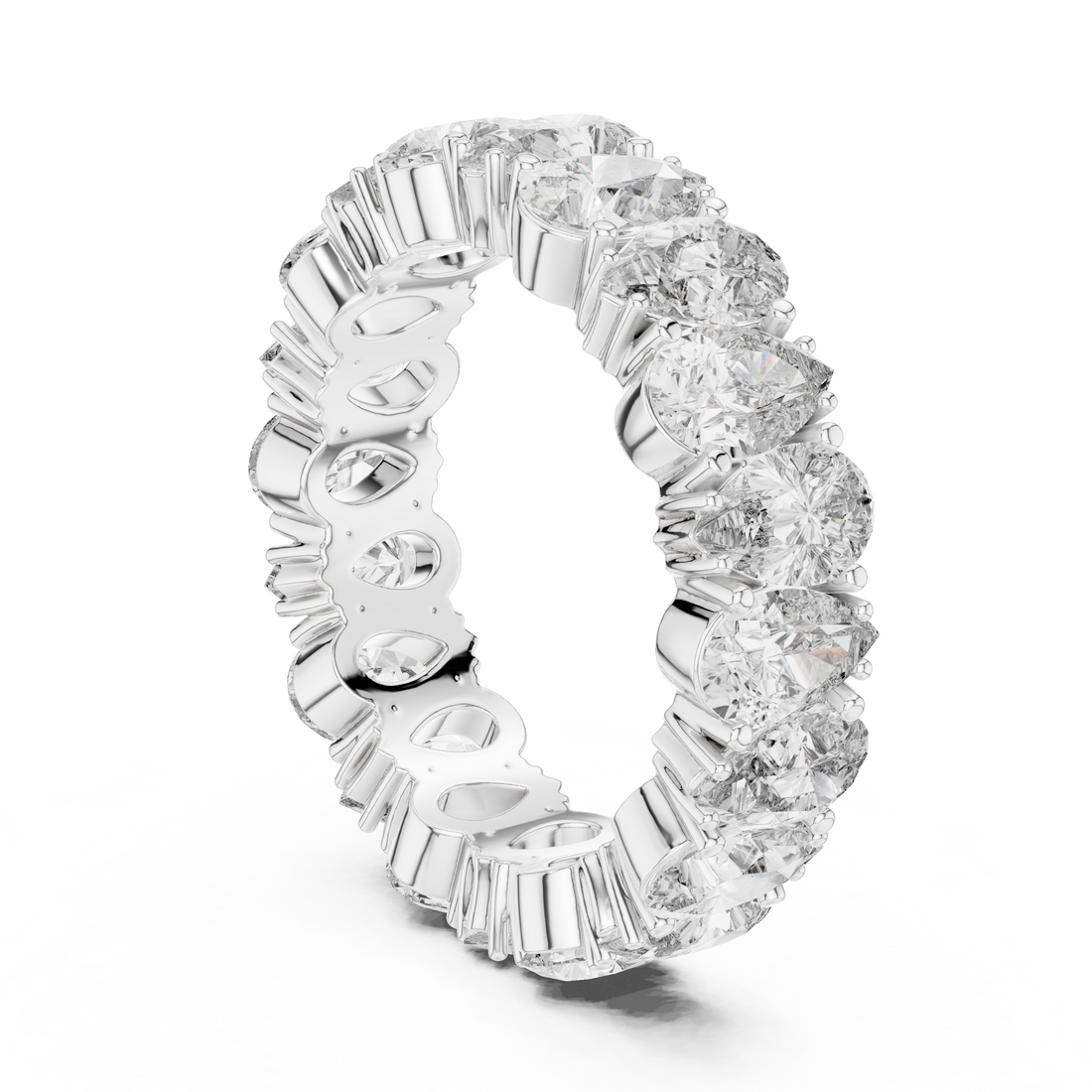 DDLR-241 - Eternity Pear Ring - White Gold