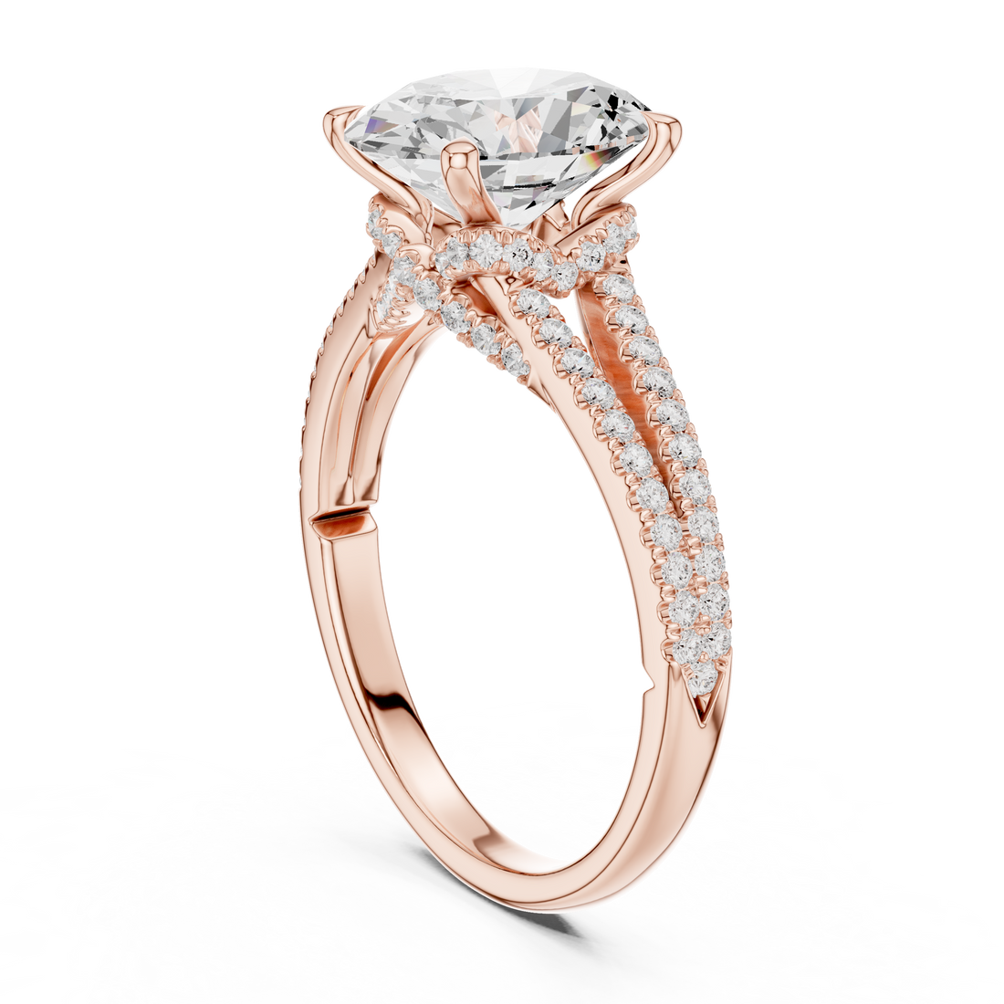 DDLR-252 - OVAL - Split Shank Oval Ring - White Gold