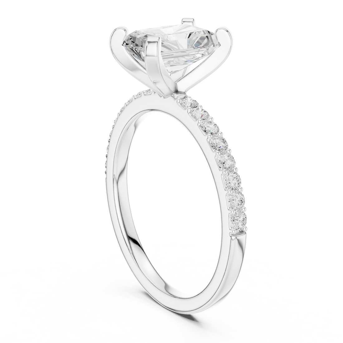 DDLR-040-R00697-RA - Solitaire Radiant Ring - White Gold