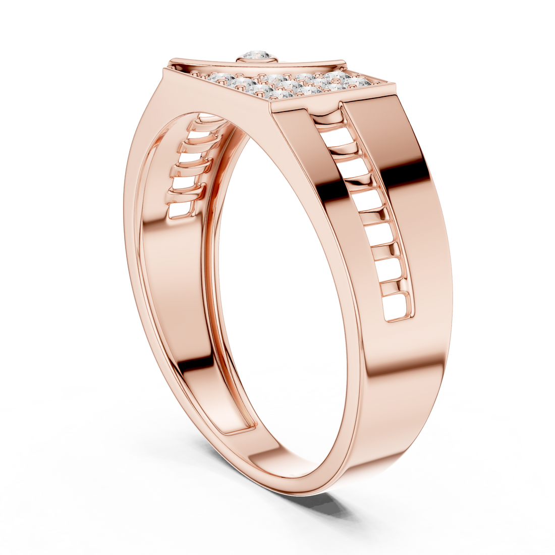 LR-01 (29) - Fashion Round Ring - White Gold