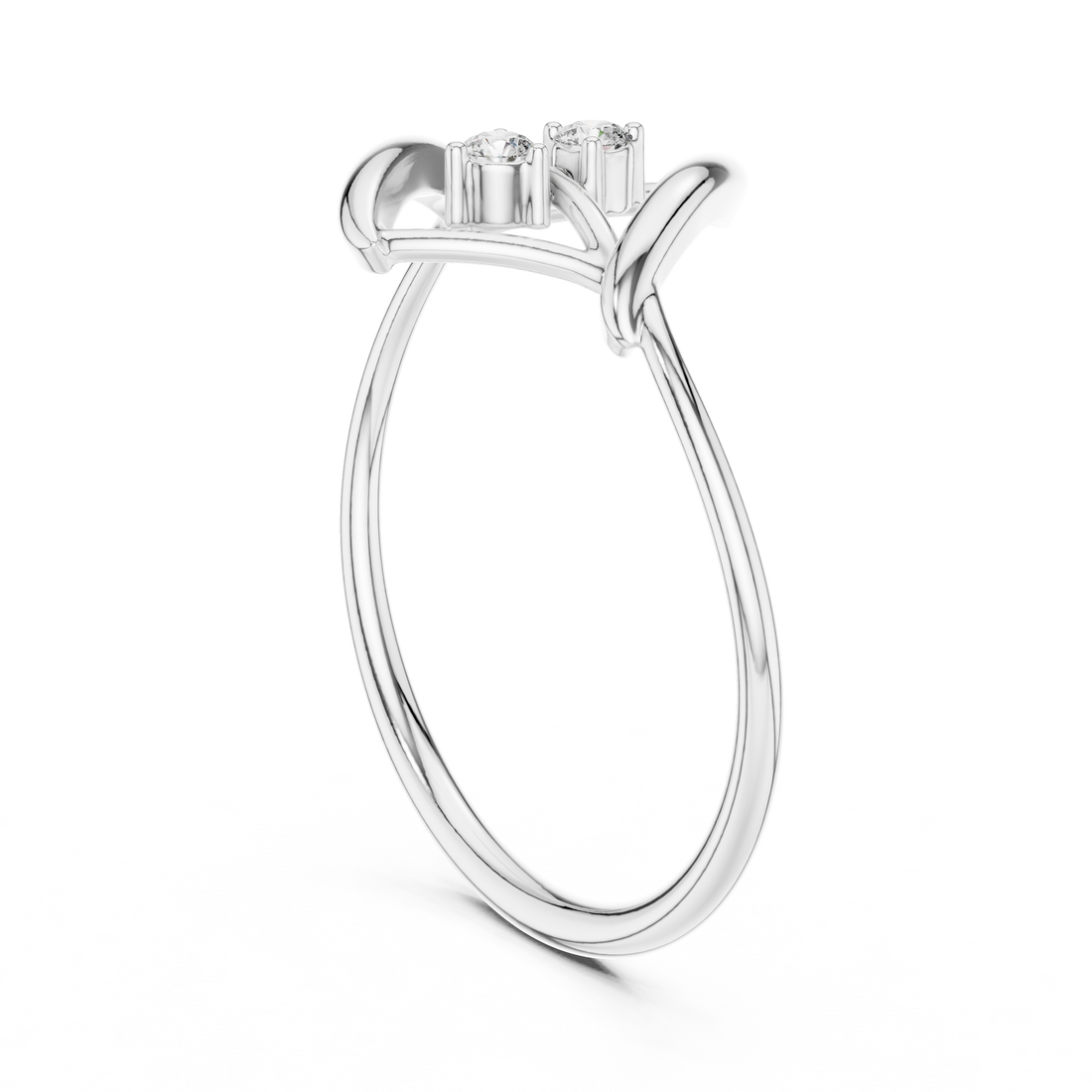 1 (147) - Bypass Round Ring - White Gold